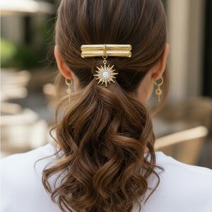 Gold Sunburst Hair Barrette
